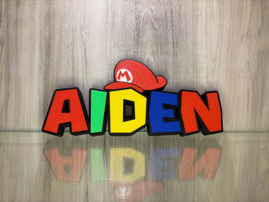 Custom Mario Name Sign Plate